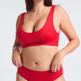 Haut de Maillot de Bain Effet Push-up Rouge