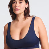 Haut de Maillot de Bain Effet Push-up Bleu Marine