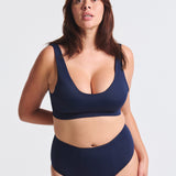 Bas de Maillot de Bain Menstruel Sculptant Bleu Marine (Taille haute)