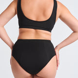 Bas de Maillot de Bain Menstruel Sculptant Noir (Taille haute)