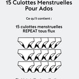 Le Pack Mystère de 9 Culottes Menstruelles REPEAT Pour Ados